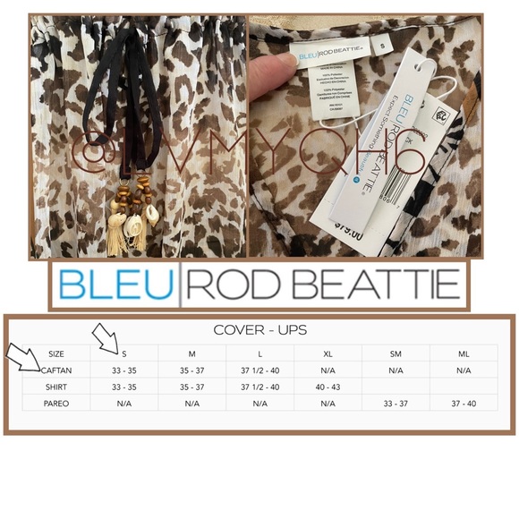 Bleu|Rod Beattie Caftan Swimsuit CoverUp - Picture 3 of 3